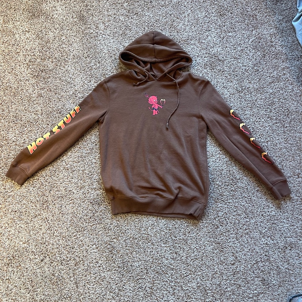 Brown Hoodie with Graphic Design
